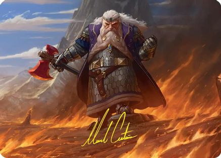 Dain of the Ancient Halls Art Card (Gold-Stamped Signature) (ASHOB-048) - Art Series: The Hobbit | Grognard Games
