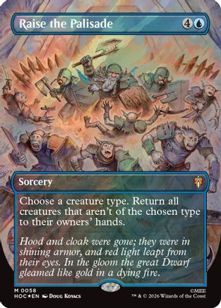 Raise the Palisade (Borderless) (Surge Foil) (HOC-058) - The Hobbit: Eternal-Legal Foil | Grognard Games