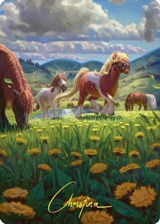 Troop of Ponies Art Card (Gold-Stamped Signature) (ASHOB-001) - Art Series: The Hobbit | Grognard Games
