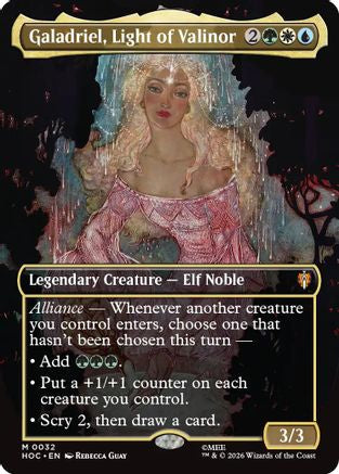Galadriel, Light of Valinor (Borderless) (HOC-032) - The Hobbit: Eternal-Legal Foil | Grognard Games