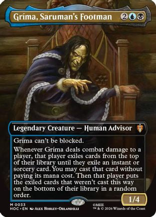 Grima, Saruman's Footman (Borderless) (HOC-033) - The Hobbit: Eternal-Legal Foil | Grognard Games