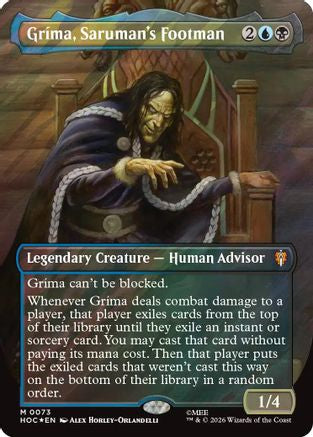 Grima, Saruman's Footman (Borderless) (Surge Foil) (HOC-073) - The Hobbit: Eternal-Legal Foil | Grognard Games