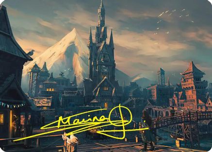 Lake-town Art Card (Gold-Stamped Signature) (ASHOB-024) - Art Series: The Hobbit | Grognard Games