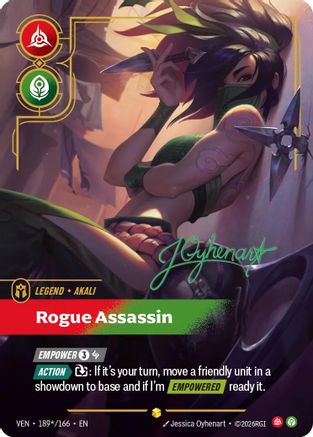 Akali - Rogue Assassin (Signature) (189*/166) - Vendetta Foil | Grognard Games