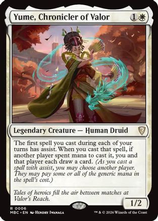 Yume, Chronicler of Valor (-006) - Mystery Booster Commander Edition Foil | Grognard Games