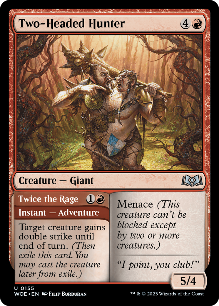 Two-Headed Hunter // Twice the Rage [Wilds of Eldraine] | Grognard Games