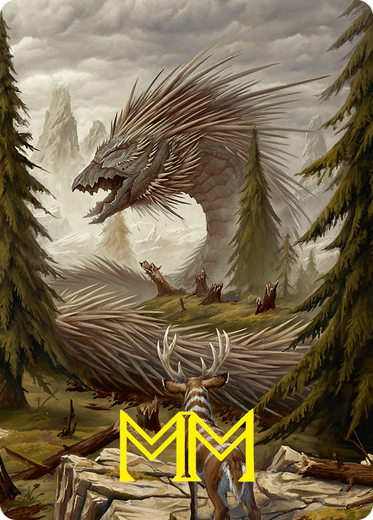 Quilled Greatwurm Art Card (44/54) (Gold-Stamped Signature) [Foundations Art Series] | Grognard Games