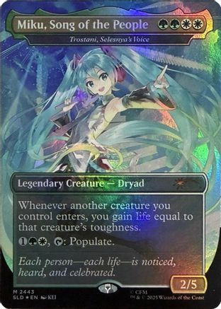 Miku, Song of the People - Trostani, Selesnya's Voice (Display Commander) - Thick Stock (SLD-2443) - Secret Lair Drop Series Foil | Grognard Games