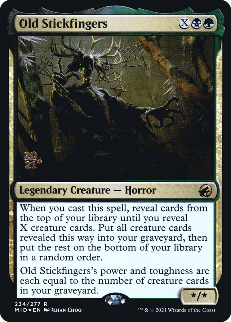 Old Stickfingers [Innistrad: Midnight Hunt Prerelease Promos] | Grognard Games