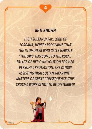 Reign of Jafar Lore Card (4 of 19)  - Reign of Jafar | Grognard Games