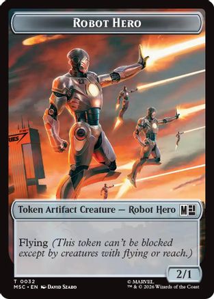 Robot Hero // Villain Double-Sided Token (MSC-32 // 9) - Commander: Marvel Super Heroes | Grognard Games
