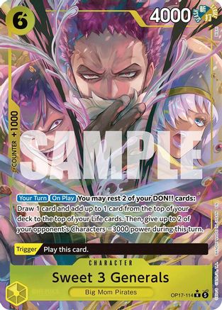 Sweet 3 Generals (Alternate Art) (OP17-114) - The World's Strongest Warriors Foil | Grognard Games
