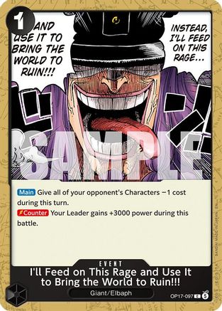 I'll Feed on This Rage and Use It to Bring the World to Ruin!!! (OP17-097) - The World's Strongest Warriors | Grognard Games