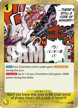 Don't you know that even in the cruel world of pirates there's still a code of honor?!! (OP17-115) - The World's Strongest Warriors Foil | Grognard Games