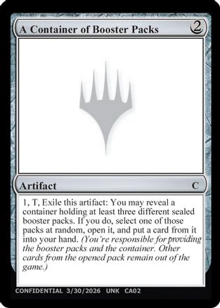 A Container of Booster Packs (UNK-) - Un-Known Event Playtest Cards | Grognard Games