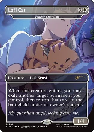 Lofi Cat - Felidar Guardian (SLD-2821) - Secret Lair Drop Series Foil | Grognard Games