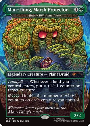 Man-Thing, Marsh Protector - Bristly Bill, Spine Sower (SLD-2621) - Secret Lair Drop Series Foil | Grognard Games