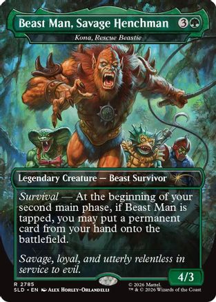 Beast Man, Savage Henchman - Kona, Rescue Beastie (SLD-2785) - Secret Lair Drop Series Foil | Grognard Games