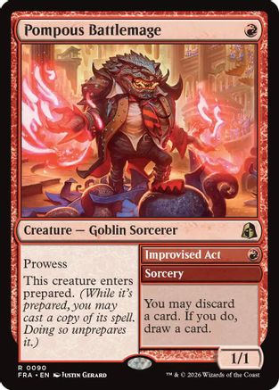 Pompous Battlemage (FRA-090) - Reality Fracture Foil | Grognard Games