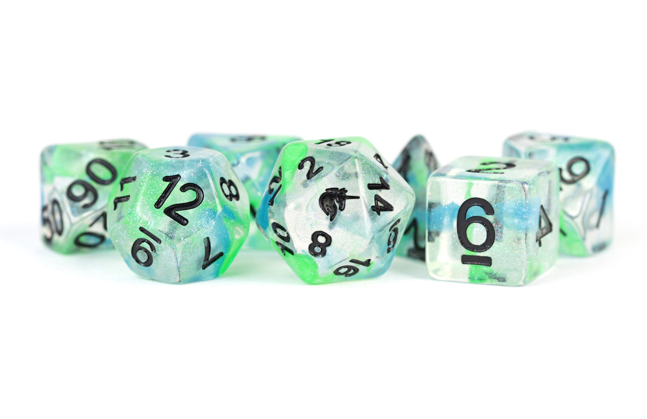 Metallic Dice Games Sea Kelp 16mm Poly Dice Set | Grognard Games