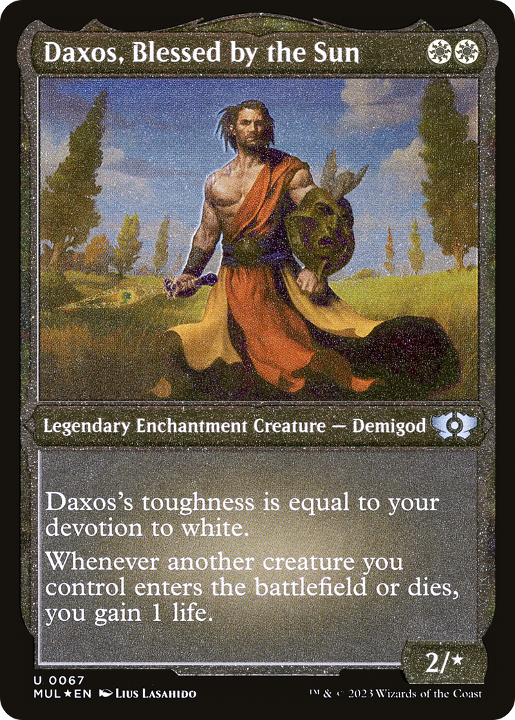 Daxos, Blessed by the Sun (Foil Etched) (MUL-067) - Multiverse Legends: (enchantment) Foil | Grognard Games