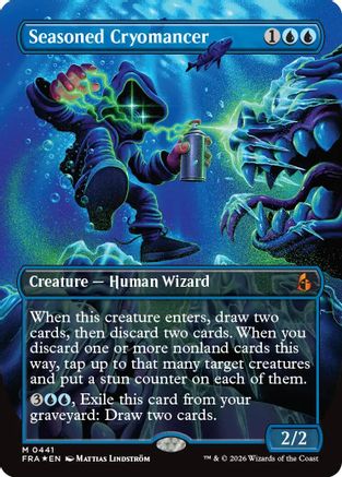 Seasoned Cryomancer (Borderless) (0441) (FRA-441) - Reality Fracture Foil | Grognard Games