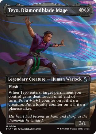 Teyo, Diamondblade Mage (Borderless) (FRA-306) - Reality Fracture Foil | Grognard Games