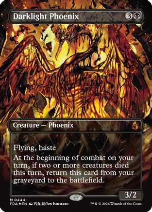 Darklight Phoenix (Borderless) (0444) (FRA-444) - Reality Fracture Foil | Grognard Games
