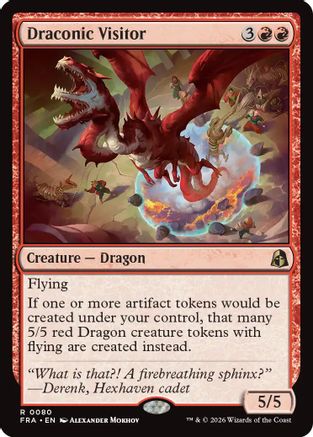 Draconic Visitor (FRA-080) - Reality Fracture Foil | Grognard Games