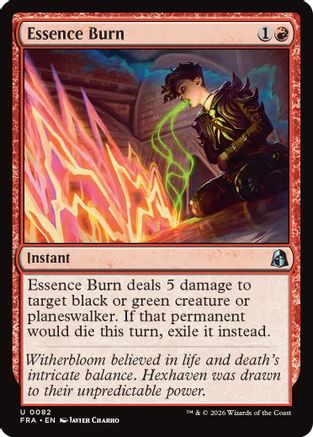 Essence Burn (FRA-082) - Reality Fracture Foil | Grognard Games