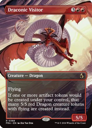 Draconic Visitor (Borderless) (FRA-368) - Reality Fracture Foil | Grognard Games