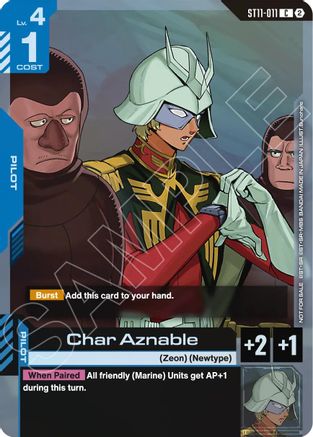 Char Aznable (ST11-ST14 Release Event) - Gundam Promotional Cards (ST11-011) Holofoil | Grognard Games