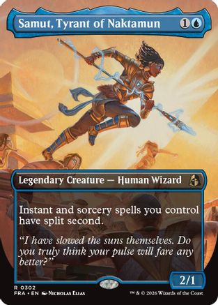 Samut, Tyrant of Naktamun (Borderless) (FRA-302) - Reality Fracture Foil | Grognard Games