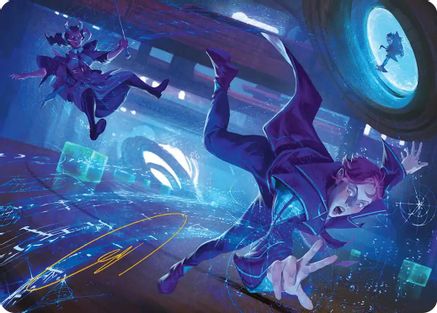 Cruel Calculations Art Card (Gold-Stamped Signature) (ASFRA-039) - Art Series: Reality Fracture | Grognard Games