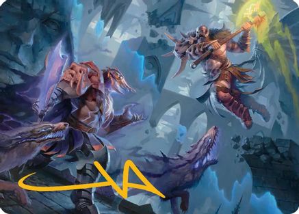 Garruk, Veiled Butcher // Garruk, Curse Breaker Art Card (Gold-Stamped Signature) (ASFRA-032) - Art Series: Reality Fracture | Grognard Games