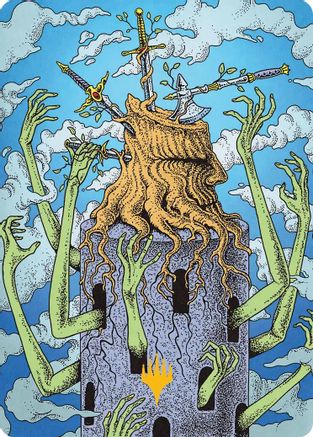 Flourishing Grapple Art Card (Gold-Stamped) (ASFRA-051) - Art Series: Reality Fracture | Grognard Games