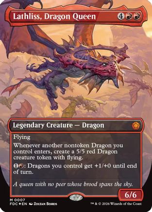 Lathliss, Dragon Queen (Borderless) (FDC-007) - Commander: Foundations Foil | Grognard Games