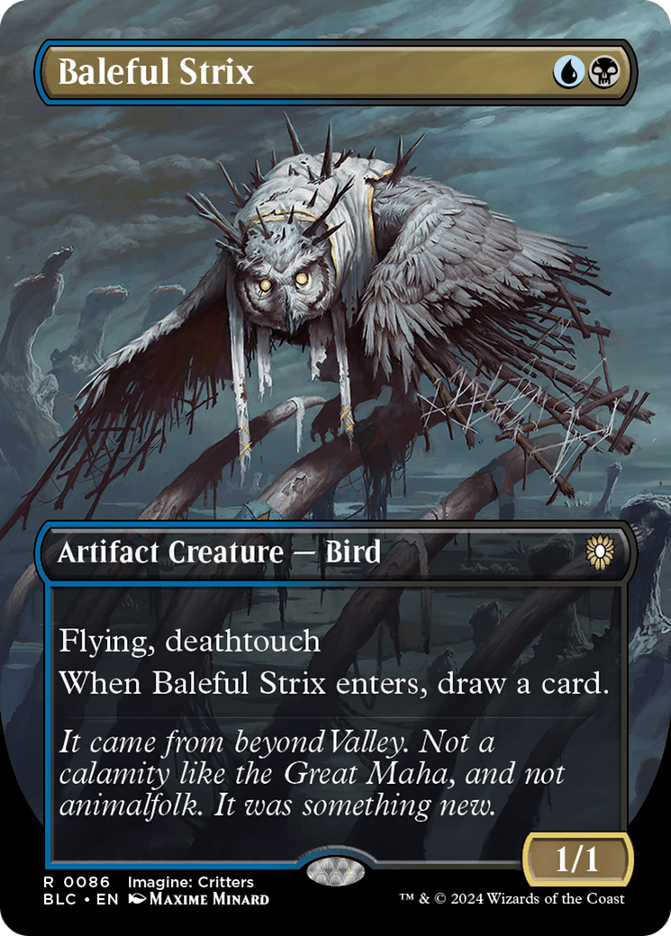 Baleful Strix (BLC-086) - Bloomburrow Commander (Borderless) | Grognard Games