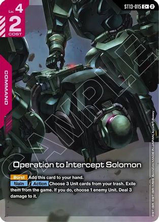 Operation to Intercept Solomon (C+) - Starter Deck 13 Silent Barrage (ST13-015) Holofoil | Grognard Games