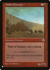 Wall of Granite [The List] | Grognard Games