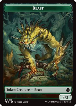 Beast // Phyrexian Beast Double-Sided Token (FDC-10 // 11) - Commander: Foundations | Grognard Games