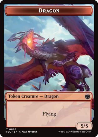 Dragon (0008) // Dragon (0009) Double-Sided Token (FDC-8 // 9) - Commander: Foundations | Grognard Games