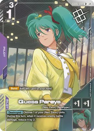 Quess Paraya (Store Tournament Winner Pack 06) - Gundam Promotional Cards (GD05-094) Holofoil | Grognard Games
