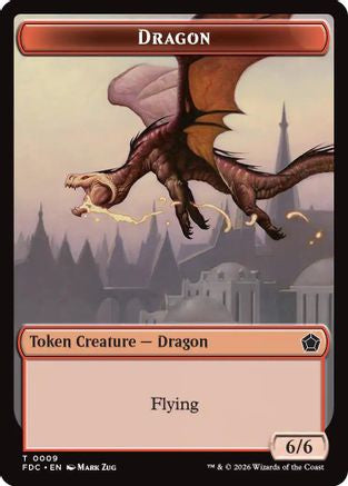 Dragon (0009) // Treasure Double-Sided Token (FDC-9 // 16) - Commander: Foundations | Grognard Games