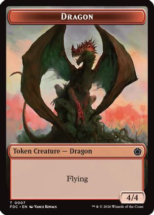 Dragon (0007) // Treasure Double-Sided Token (FDC-7 // 16) - Commander: Foundations | Grognard Games