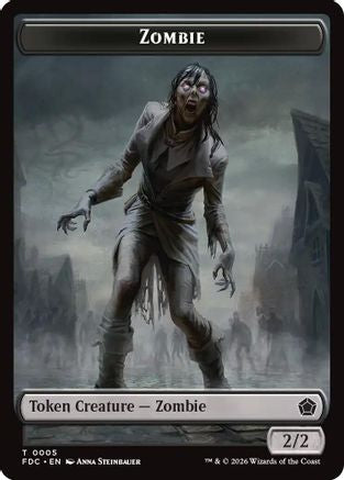 Zombie // The Monarch Double-Sided Token (FDC-5 // 17) - Commander: Foundations | Grognard Games