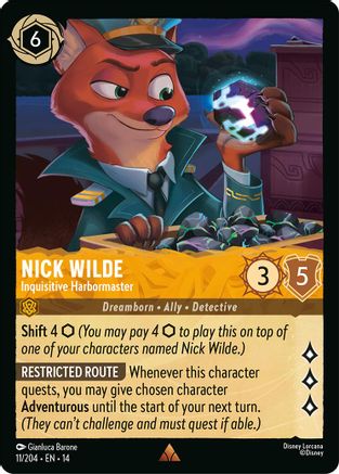 Nick Wilde - Inquisitive Harbormaster (11/204) - Hyperia City Cold Foil | Grognard Games