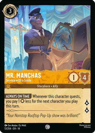 Mr. Manchas - Service with a Smile (13/204) - Hyperia City Cold Foil | Grognard Games