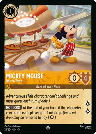 Mickey Mouse - Best in Town (23/204) - Hyperia City Cold Foil | Grognard Games
