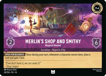 Merlin's Shop and Smithy - Magical Market (68/204) - Hyperia City Cold Foil | Grognard Games